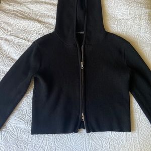 Brandy Melville black two-zip jacket